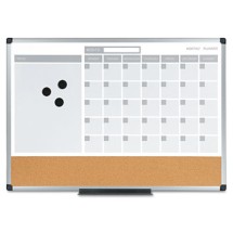 3-in-1 Calendar  Dry Erase Planner Board, 24 x 18, Aluminum Frame