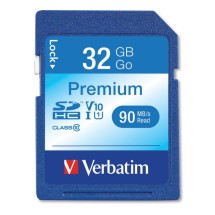 32GB Premium SDHC Memory Card, UHS-I V10 U1 Class 10, Up to 90MB/s Read Speed