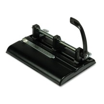40-Sheet Lever Action Two- to Seven-Hole Punch, 13/32" Holes, Black
