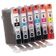 4705A018 (BCI-6) Ink, 370 Page-Yield, Assorted, 6/Pack