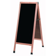 Aarco Products A-311 Oak A-Frame Sidewalk Board with Black Markerboard, 42&quot;H x 18&quot;W
