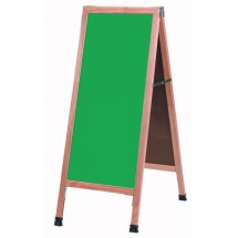 Aarco Products A-311SG  Oak A-Frame Sidewalk Board with Green Porcelain Chalkboard, 42&quot;H x 18&quot;W