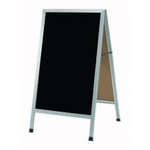 Aarco Products AA-11 Aluminum A-Frame Sidewalk Board with Black Markerboard, 42&quot;H x 24&quot;W