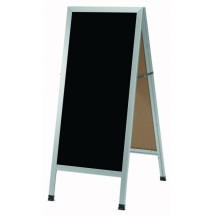 Aarco Products AA-311 Aluminum A-Frame Sidewalk Board with Black Markerboard, 42&quot;H x 18&quot;W