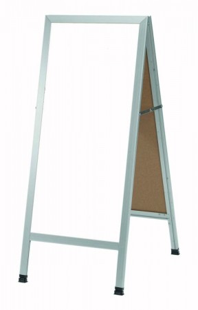 Aarco Products AA-311SW Aluminum Narrow A-Frame Sidewalk Board with White Porcelain Markerboard, 42"H x 18"W