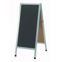 Aarco Products AA-35SS Aluminum A-Frame Sidewalk Board with Slate Gray Porcelain Chalkboard, 42&quot;H x 18&quot;W