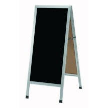 Aarco Products AA-3B Aluminum A-Frame Sidewalk Board with Black Chalkboard, 42&quot;H x 18&quot;W