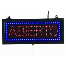 Aarco Products ABI08S High Visibility LED ABIERTO Sign, 6 3/4&quot;H x 16 1/8&quot;W
