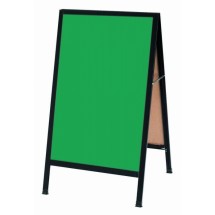 Aarco Products BA-1G Black Aluminum A-Frame Sidewalk Board with Green Chalkboard, 42&quot;H x 24&quot;W