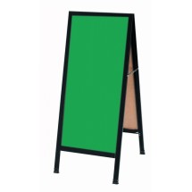 Aarco Products BA-311SG Black Aluminum A-Frame Sidewalk Board with Green Porcelain Chalkboard, 42&quot;H x 18&quot;W