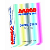 Aarco Products CCS-12 Colored Chalk - 12 Boxes of 12 Pieces