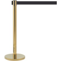 Aarco Products HB-7BK Form-A-Line System Black Retractable 7 Ft. Belt - Brass Finish, 40&quot;H