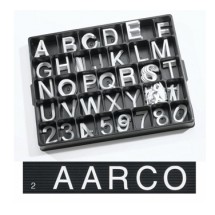 Aarco Products HFD2.0 2&quot; Helvetica Style Universal Single Tab Changeable Typeface Letters - 320 Characters / Set