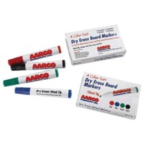 Aarco Products M-4 Dry Erase Reduced Odor Markers, 4/Pack