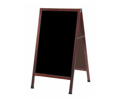 Aarco Products MA-1B Cherry A-Frame Sign Board with Black Write On Chalkboard, 42"H x 24"W