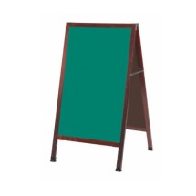 Aarco Products MA-1G Cherry A-Frame Sidewalk Board with Green Chalkboard, 42&quot;H x 24&quot;W 
