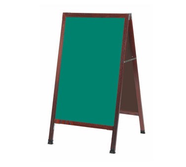 Aarco Products MA-1G Cherry A-Frame Sidewalk Board with Green Chalkboard, 42"H x 24"W 