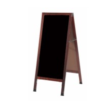 Aarco Products MA-311 Cherry A-Frame Sidewalk Board with Black Markerboard, 42&quot;H x 18&quot;W