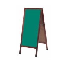 Aarco Products MA-311SG Cherry A-Frame Sidewalk Board with Green Porcelain Chalkboard, 42&quot;H x 18&quot;W 