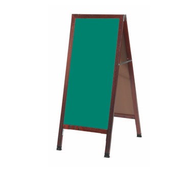 Aarco Products MA-311SG Cherry A-Frame Sidewalk Board with Green Porcelain Chalkboard, 42"H x 18"W 