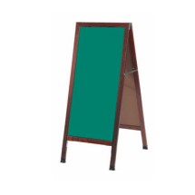 Aarco Products MA-3G Cherry A-Frame Sidewalk Board with Green Chalkboard, 42&quot;H x 18&quot;W