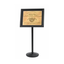 Aarco Products P-5BK Single Pedestal Broadcaster Stand - Black
