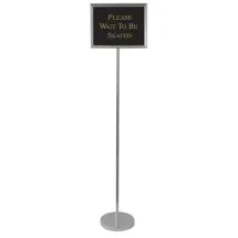 Aarco Products TI-1CH Changeable Hostess / Teller Sign, Silver 59" H