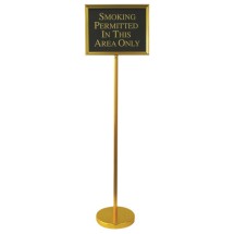Aarco Products TY-2B Changeable Hostess / Teller Sign, Gold 54&quot; H