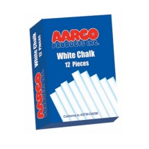 Aarco Products WCS-12 White Chalk - 12 Boxes of 12 Pieces