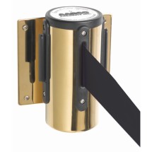 Aarco Products WM-10BBK Brass Wall Mount Form-A-Line Black Retractable 10 Ft. Belt