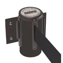 Aarco Products WM-10BKBK Black Wall Mount Form-A-Line with Black Retractable 10 Ft. Belt