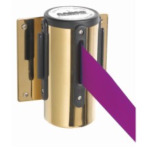 Aarco Products WM-10BPU Brass Wall Mount Form-A-Line Purple Retractable 10 Ft. Belt