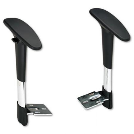 Safco Adjustable T-Pad Arms for Metro Extended-Height Chairs, Black/Chrome