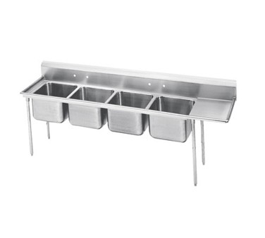 Advance Tabco 9-64-72-18R Four Compartment Sink with Right Drainboard, 103"