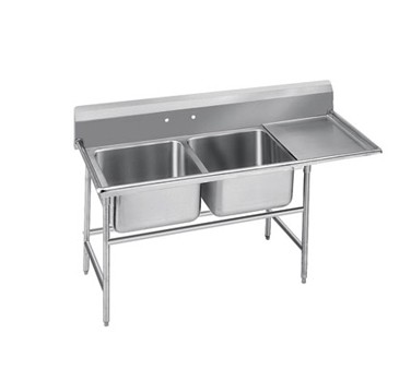 Advance Tabco 93-22-40-18R Two Compartment Sink with Right Drainboard, 66"