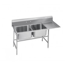 Advance Tabco 93-22-40-36R Two Compartment Sink with Right Drainboard, 84&quot;