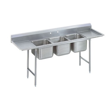 Advance Tabco 93-23-60-18RL Three Compartment Sink with Two Drainboards, 103"