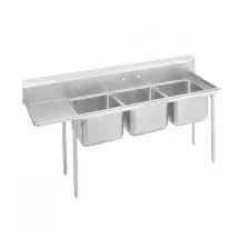Advance Tabco 93-23-60-24L Three Compartment Sink with Right Drainboard, 95&quot;