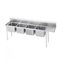 Advance Tabco 93-24-80-24R Four Compartment Sink with Right Drainboard, 117&quot;