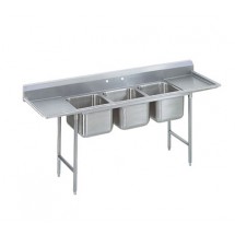 Advance Tabco 93-3-54-18RL Three Compartment Sink with Two Drainboards, 91&quot;