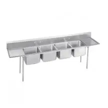 Advance Tabco 93-4-72-24RL Four Compartment Sink with Two Drainboards, 122&quot;