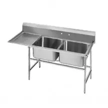 Advance Tabco 94-2-36-24L Two Compartment Sink with Left Drainboard, 64&quot;