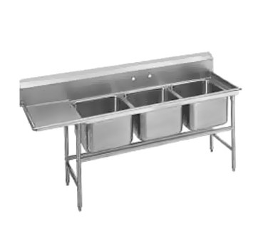 Advance Tabco 94-23-60-18L Three Compartment Sink with Left Drainboard, 89"