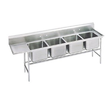 Advance Tabco 94-24-80-18L Four Compartment Sink with Left Drainboard, 111"