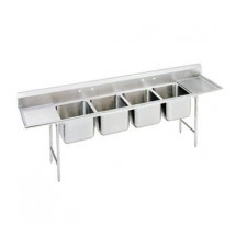 Advance Tabco 94-24-80-18RL Four Compartment Sink with Two Drainboards, 126&quot;