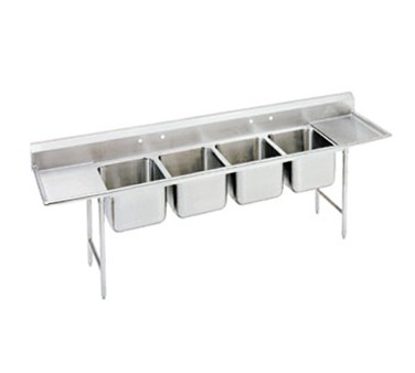 Advance Tabco 94-24-80-24RL Four Compartment Sink with Two Drainboards, 138"