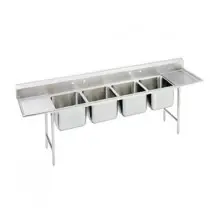 Advance Tabco 94-4-72-24RL Four Compartment Sink with Two Drainboards, 122&quot;
