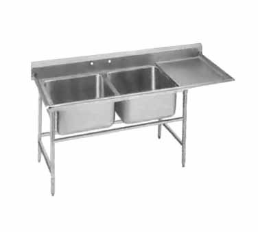 Advance Tabco 94-82-40-24R Two Compartment Sink with Right Drainboard, 72"