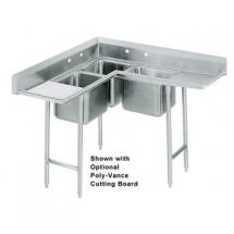 Advance Tabco 94-K5-11D Three Compartment Corner Sink with Two Drainboards, 84&quot;