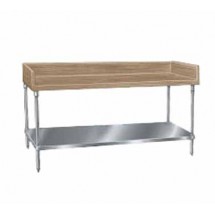 Advance Tabco BS-307 Wood Top Baker's Table with Stainless Steel Undershelf, 30&quot; x 84&quot;